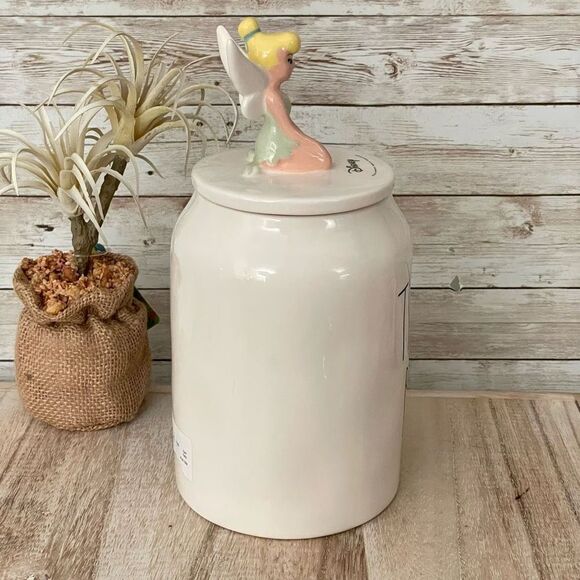 NWT Gorgeous 3D Rae Dunn Disney Canister White Ceramic Tinkerbell Tinker Bell - Picture 7 of 12